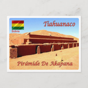 Cartão Postal Bolívia - Tiahuanaco - Piramida de Akapana -