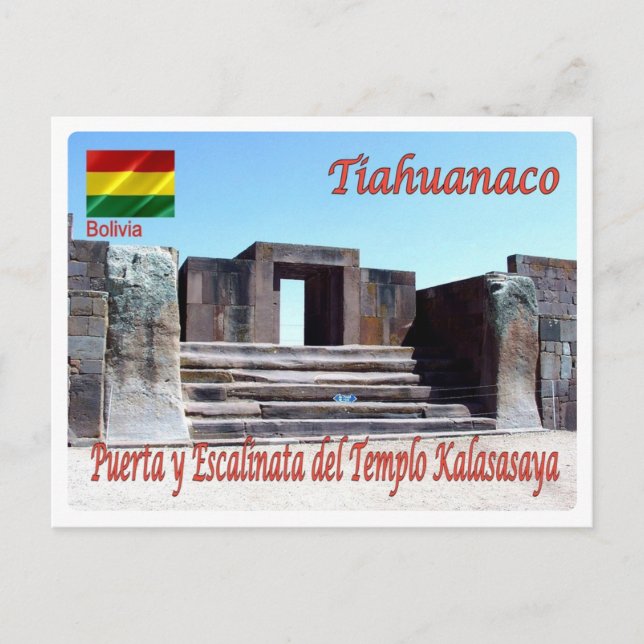 Cartão Postal Bolívia - Tiahuanaco - Templo Kalasaya - (Frente)