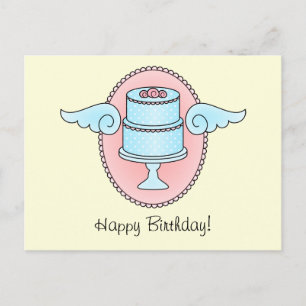 Cartão Postal Bolo com Asas