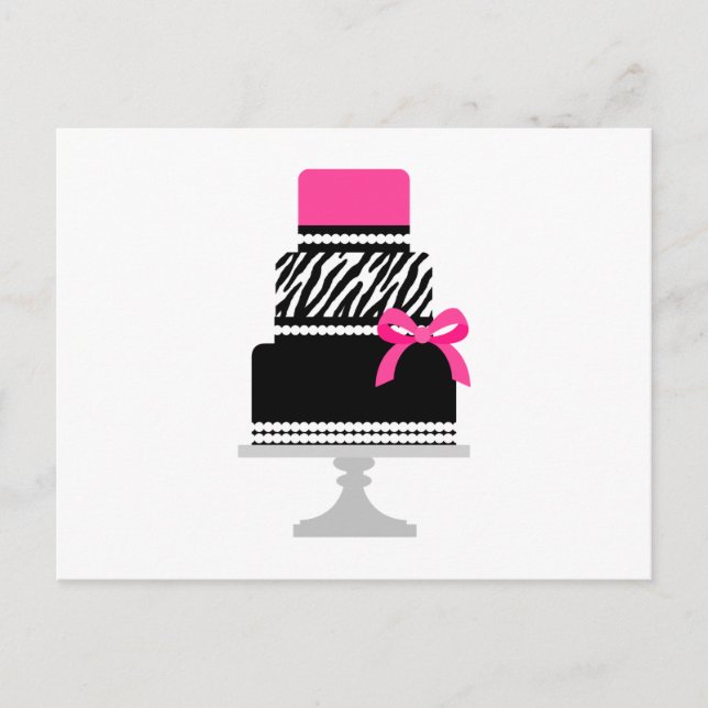 Cartão Postal Bolo da diva da zebra (Frente)