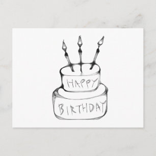 Cartão Postal Bolo de aniversário