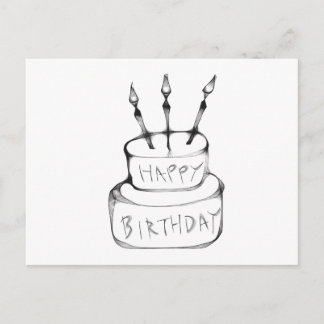 Cartão Postal Bolo de aniversário
