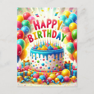 Cartão Postal Bolo de Aniversário