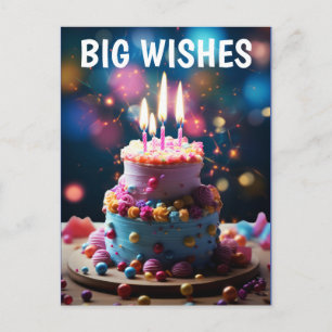 CARTÃO POSTAL BOLO DE ANIVERSÁRIO