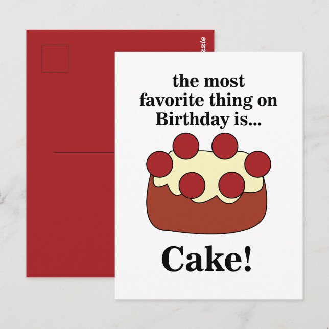 Cartão Postal Bolo de Aniversário  (Frente/Verso)
