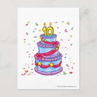 Cartão Postal Bolo de aniversário