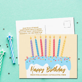 Cartão Postal Bolo de Aniversário Chic Personalizado Negócios