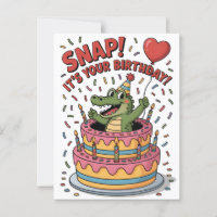 Bolo de Aniversário com Design de Jacaré Fofo para