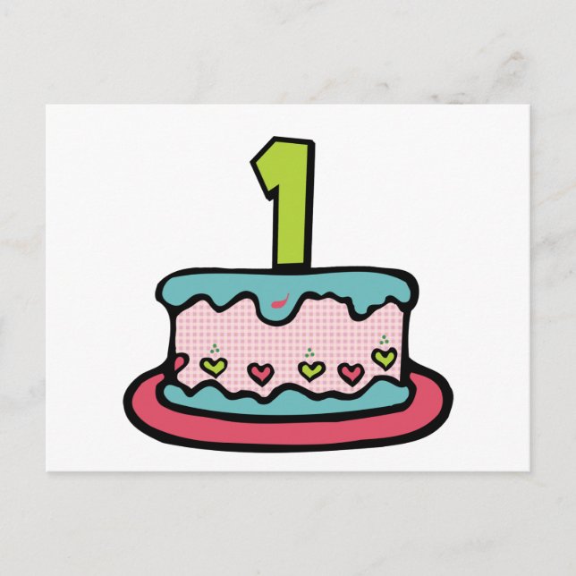 Cartão Postal Bolo de aniversário com idade (Frente)