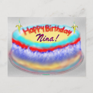 Cartão Postal Bolo de aniversário da Nina