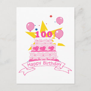 Cartão Postal Bolo de aniversário de 100 anos