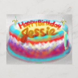 Cartão Postal Bolo de aniversário de 2014 da Jessie