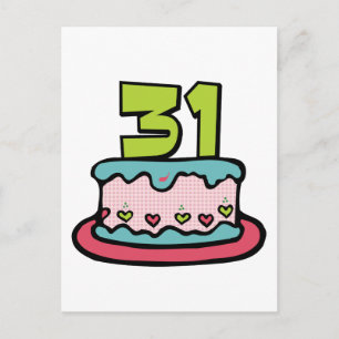 Cartão Postal Bolo de aniversário de 31 anos