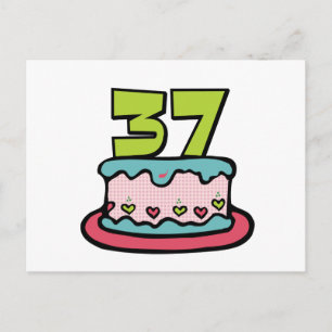 Cartão Postal Bolo de aniversário de 37 anos