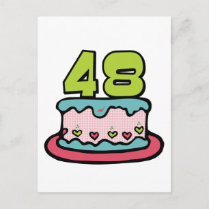 Cartão Postal Bolo de aniversário de 48 anos