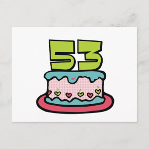 Cartão Postal Bolo de aniversário de 53 anos