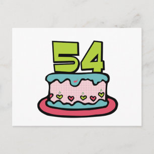 Cartão Postal Bolo de aniversário de 54 anos