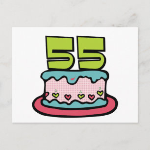 Cartão Postal Bolo de aniversário de 55 anos