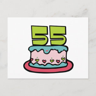 Cartão Postal Bolo de aniversário de 55 anos