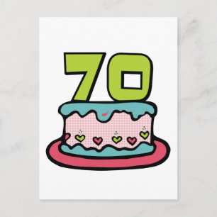 Cartão Postal Bolo de aniversário de 70 anos