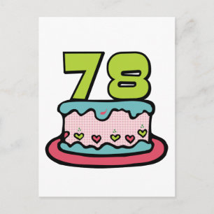 Cartão Postal Bolo de aniversário de 78 anos
