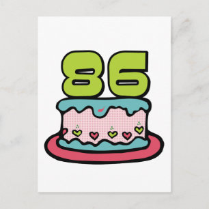 Cartão Postal Bolo de aniversário de 86 anos