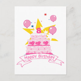 Cartão Postal Bolo de aniversário de 8 anos