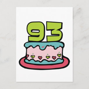 Cartão Postal Bolo de aniversário de 93 anos