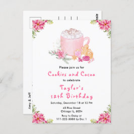 Cartão Postal Bolo de Aniversário de Cookies de Natal e Cacau Ro