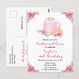 Cartão Postal Bolo de Aniversário de Cookies de Natal e Cacau Ro