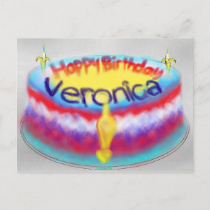 Cartão Postal Bolo de aniversário de Veronica
