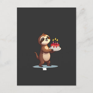 Cartão Postal Bolo de Aniversário Divertido com Fantasia de Preg
