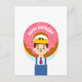 Cartão Postal Bolo de aniversário donut