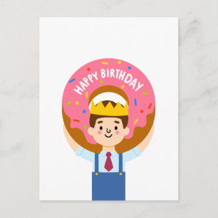 Cartão Postal Bolo de aniversário donut