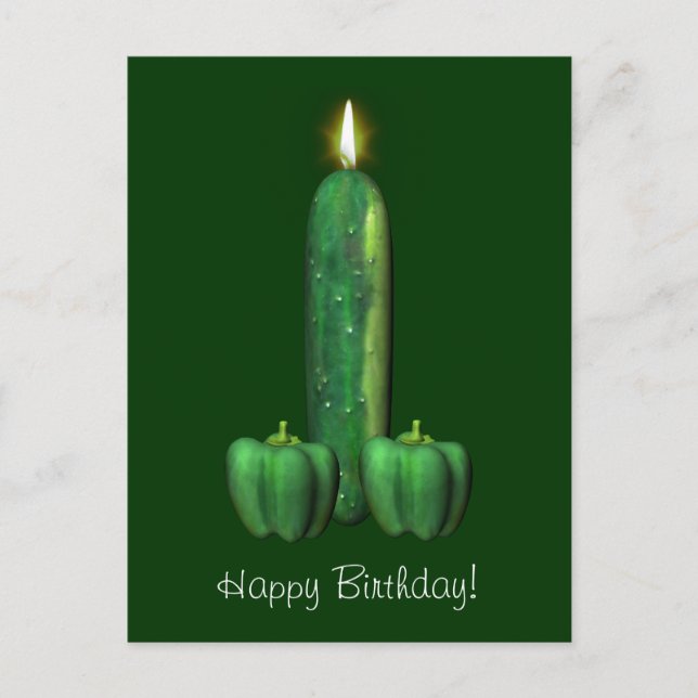 Cartão Postal Bolo de Aniversário Vegetal (Frente)