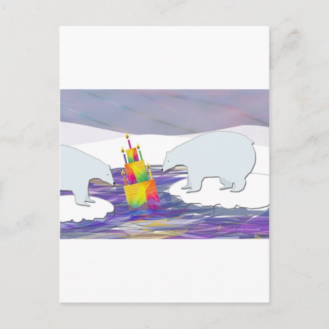 Cartão Postal Bolo de Bears Polar (Frente)