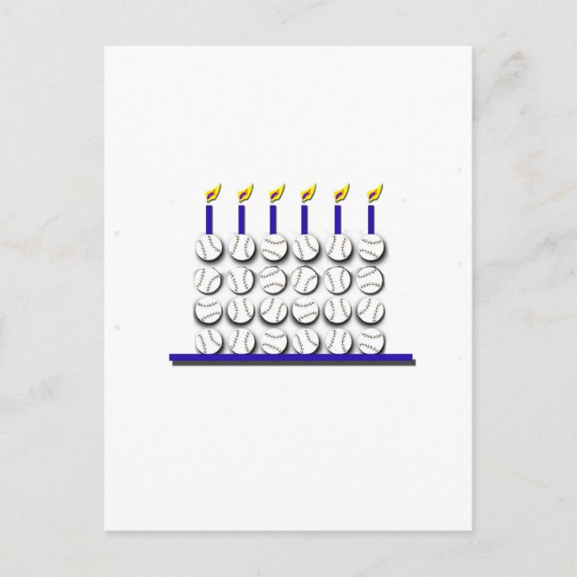 Cartão Postal Bolo de Birthday Baseball (Frente)