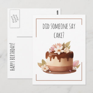 Cartão Postal Bolo de Café Divertido de Aniversário