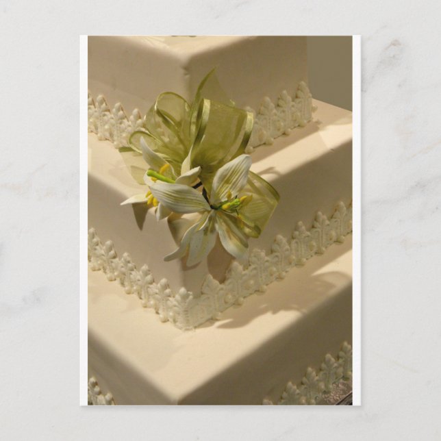 Cartão Postal Bolo de Casamento Branco (Frente)
