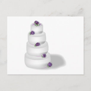 Cartão Postal Bolo de Casamento em Quatro Níveis com Rosas de La