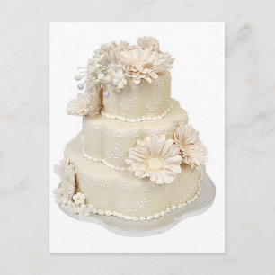 Cartão Postal Bolo de Casamento Floral Design