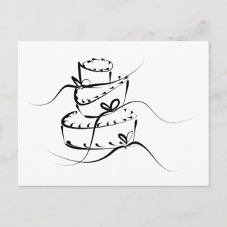 Cartão Postal Bolo de Casamento Turvy Topsy