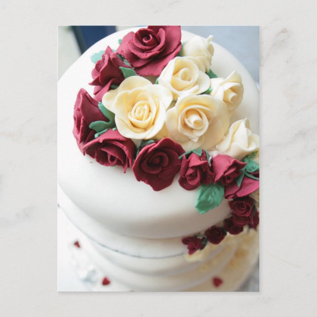Cartão Postal Bolo de Cascata com Flor de Açúcar (Frente)