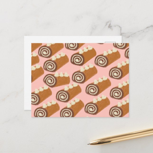 Cartão Postal Bolo de chocolate (Frente/Verso In Situ)