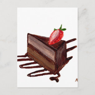 Cartão Postal Bolo de chocolate comida