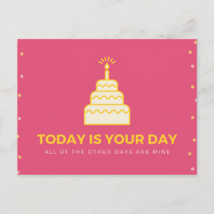 Cartão Postal Bolo de Citação Engraçada Personalizado