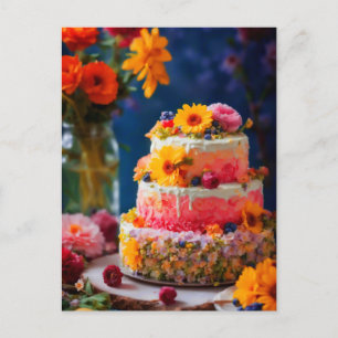 Cartão Postal Bolo de Flor