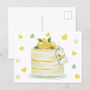 Cartão Postal Bolo de Limão Aquarela