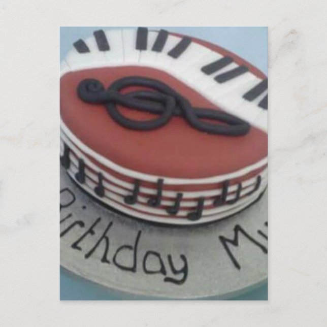 Cartão Postal Bolo de mãe de aniversário feliz (Frente)