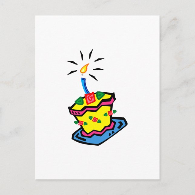 Cartão Postal Bolo do primeiro aniversario (Frente)